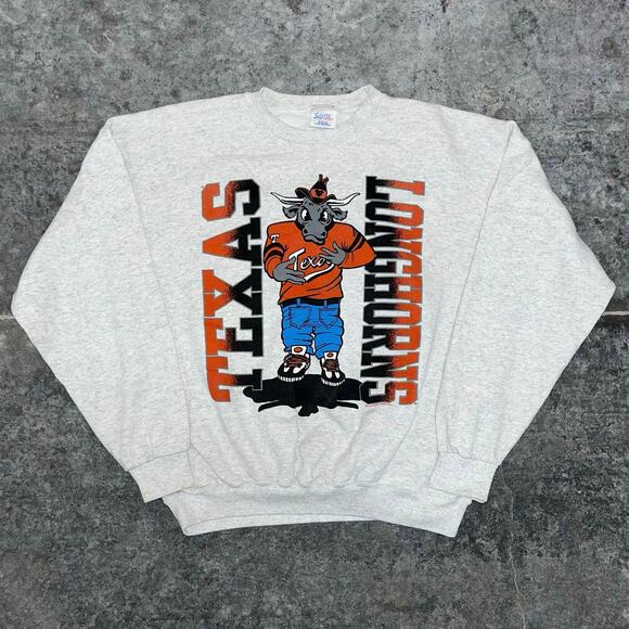 Vintage 90's Texas Longhorns Bevo Breakthrough Crewneck Sweater XL - Picture 1 of 9